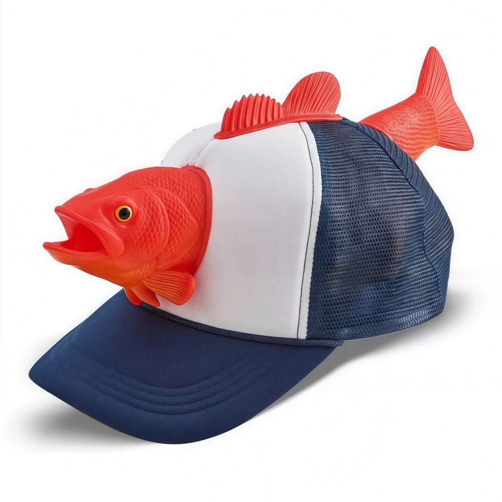 Trucker Cap Mesh - Komik 3D Balık Hayvan Kamyon Şoförü