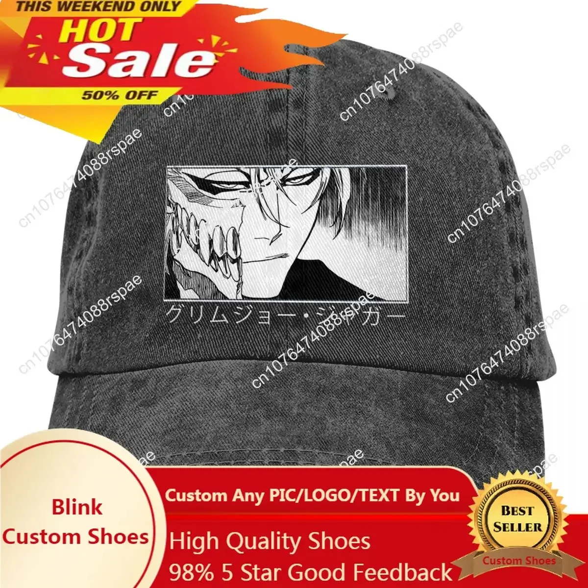 Golf Cap Dad - Yıkanmış erkek beyzbol şapkası Grimmjow Jaggerjack