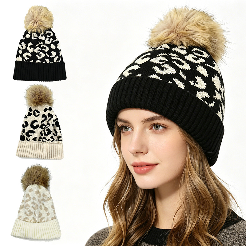 Sonbahar ve kış leopar desenli - Beanie Cuffed Knit incelemesi ve fiyatı