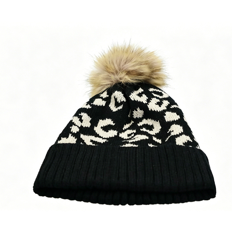 Sonbahar ve kış leopar desenli - Beanie Cuffed Knit incelemesi ve fiyatı