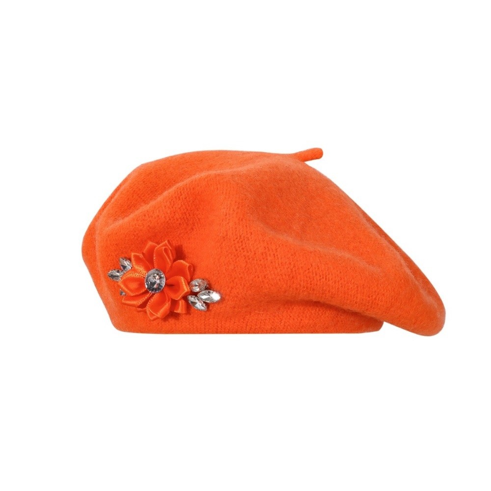 Moda Düz Renk Yün Bere Çiçekli - Beret French Wool incelemesi ve fiyatı