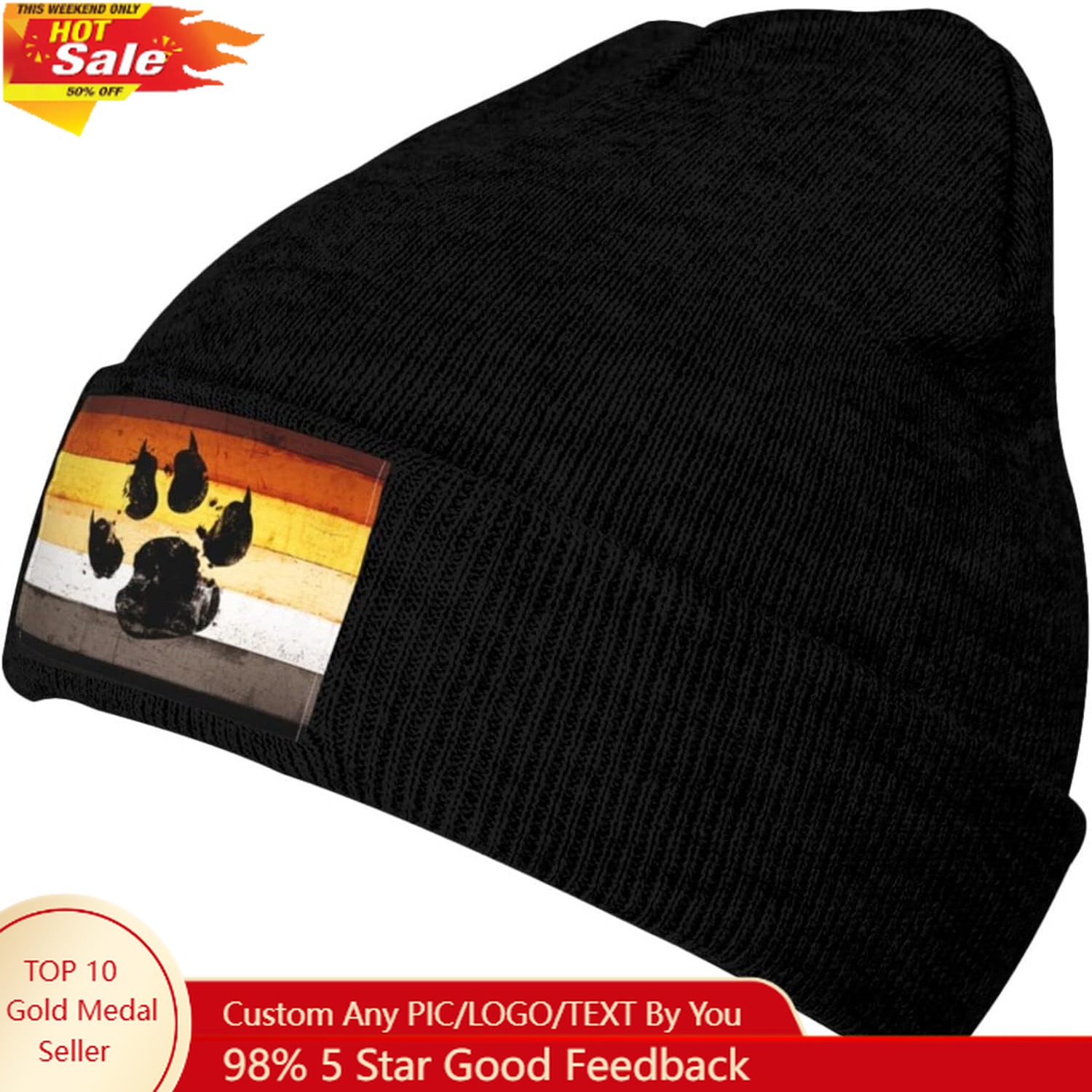 Eşcinsel Bayraklı Ayak İzi LGB - Beanie Cuffed Knit incelemesi ve fiyatı