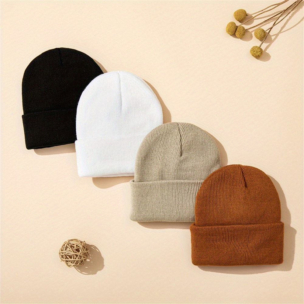4 adet bebek şapka örgü manşet - Beanie Cuffed Knit incelemesi ve fiyatı